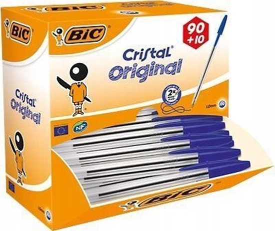 Picture of BIC Cristal Medium, Clip, Stick ballpoint pen, Blue, 100 pc(s), Medium