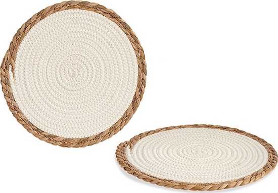 Picture of Bigbuy Home Podkadki na stó Biay Brzowy Naturalne Wókno ( 30 cm)