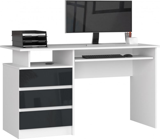 Picture of Biurko Fabryka Mebli Akord CLP Grafitowe z poyskiem 135 cm x 60 cm