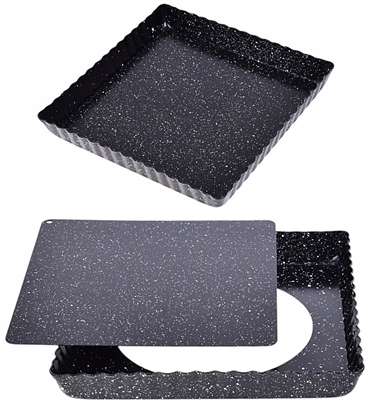 Изображение BLACHA FORMA DO PIECZENIA 20X20X2,5CM Z WYJMOWANYM DNEM POWOKA NIEPRZYWIERALNA BRUNBESTE BB-3652