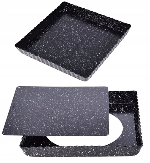 Picture of BLACHA FORMA DO PIECZENIA 20X20X2,5CM Z WYJMOWANYM DNEM POWOKA NIEPRZYWIERALNA BRUNBESTE BB-3652