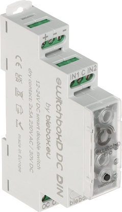 Picture of Blebox PODWÓJNY, BEZPOTENCJAOWY INTELIGENTNY PRZECZNIK SWITCHBOX-D-DC-DIN/BLEBOX Wi-Fi, 230V AC, 30V DC
