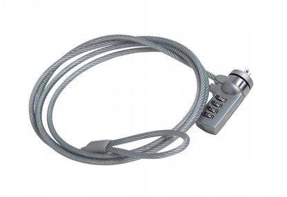 Picture of Blokada kablowa Q-CONNECT, do monitora/laptopa, na zamek szyfrowy, 1,8m, szara