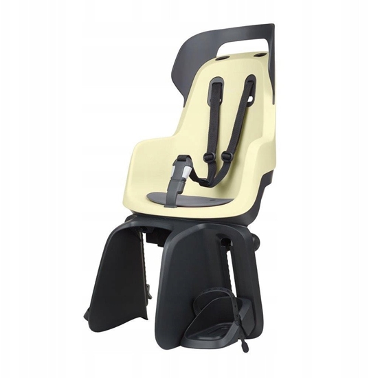 Picture of Bobike Maxi GO RS - bicycle seat mounted on a luggage rack with adjustable back Lemon Sorbet
