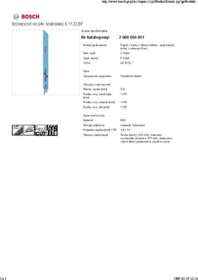 Изображение Bosch Brzeszczot do piy szablastej Flexible for Metal 225x19x0,9mm S1122BF 2szt. 2608656041