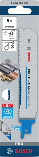 Изображение BOSCH BRZESZCZOT DO PIY SZABLASTEJ PRO THICK METAL PRECISE S937HBF 1,1 x 25 x 150mm /5szt.