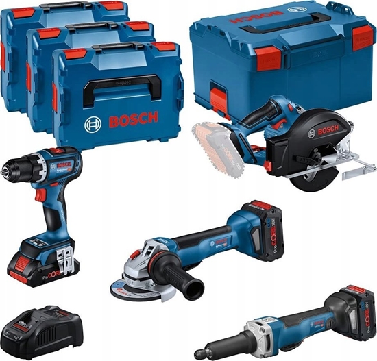 Изображение BOSCH.COMBO SET 18V (GSR 18V-90C +GWS 18V-15 PSC +GKM 18V-50 +GGS 18V-23 PLC) 1xPC4.0Ah 2xPC5.5Ah ...