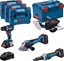 Изображение BOSCH.COMBO SET 18V (GSR 18V-90C +GWS 18V-15 PSC +GKM 18V-50 +GGS 18V-23 PLC) 1xPC4.0Ah 2xPC5.5Ah ...