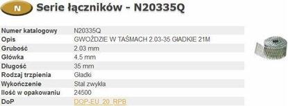 Attēls no Bostitch BOSTITCH GWODZIE N55 2,03-55 Q