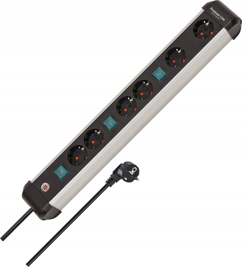 Изображение Brennenstuhl Steckdosenleiste Premium-ALU-Line 6fach 3m 3x2