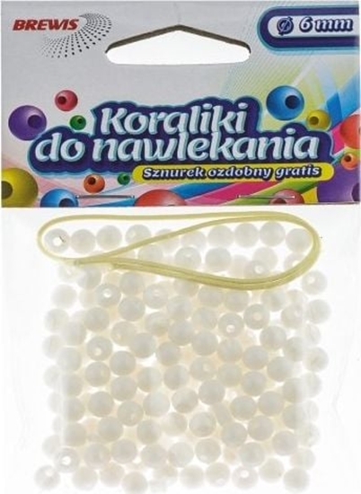 Изображение BREWIS Koraliki do nawlekania BREWIS 6mm K6-1 biay Brewis