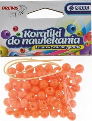 Изображение BREWIS Koraliki do nawlekania BREWIS 8mm K8-3 pomara. Brewis
