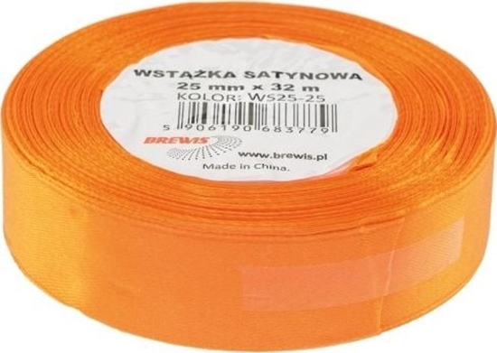 Изображение BREWIS Wstka satynowa 25mm/32mm kolor 25 ciemny pomaraczowy Brewis