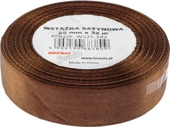 Picture of BREWIS Wstka satynowa BREWIS 25mm/32mm kolor 142 brzowy Brewis