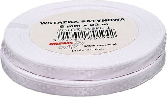 Picture of BREWIS Wstka satynowa BREWIS kropki 6mm/22m kolor 1 Brewis