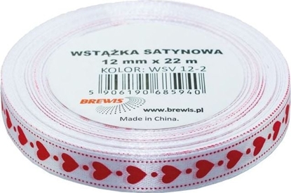 Picture of BREWIS Wstka satynowa serca 12mm kolor 2 Brewis