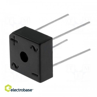 Изображение Bridge rectifier: one-phase; Urmax: 800V; If: 6A; Ifsm: 150A; THT