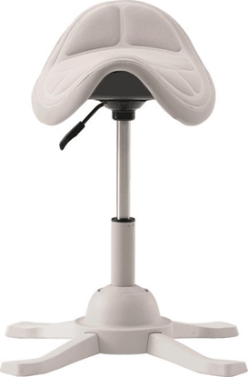 Picture of Brother Up Up Toronto ergonomic balance stool White, Ivory fabric, longer gas lift