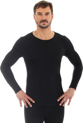 Attēls no Brubeck Koszulka mska z dugim rkawem COMFORT WOOL czarna r. XL (LS11600)