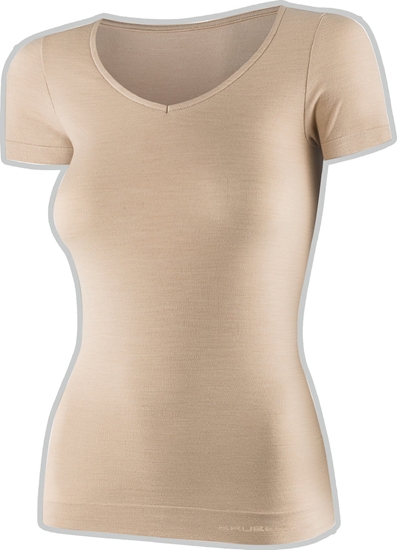 Picture of Brubeck SS1398W Koszulka damska z krótkim rkawem COMFORT MERINO beowy L