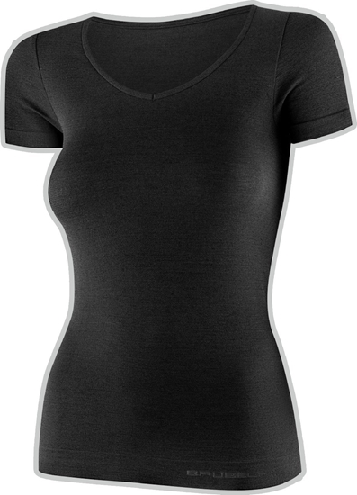 Picture of Brubeck SS1398W Koszulka damska z krótkim rkawem COMFORT MERINO czarny S