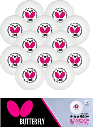 Attēls no Butterfly Pieczki do Tenisa Stoowego Biae - 12 szt.