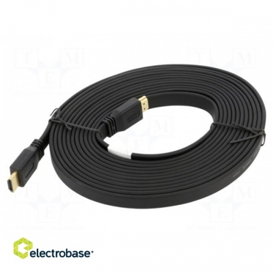 Picture of Cable | HDMI plug,both sides | PVC | 5m | black | HDMI 2.0 | 28AWG