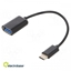 Picture of Cable; OTG,USB 2.0; USB A socket,USB C plug; 0.2m; black; bag