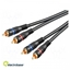 Изображение Cable; RCA plug x2,both sides; 1.5m; Plating: gold-plated; black