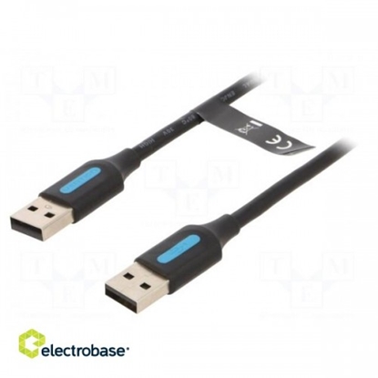 Изображение Cable; USB 3.0; USB A plug,USB C plug; nickel plated; 1.5m; black