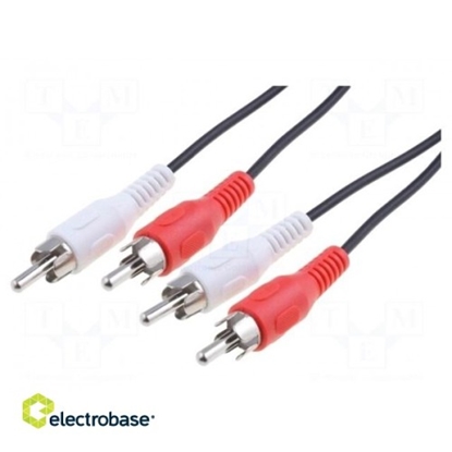 Изображение Cable;RCA plug x2,both sides;5m;Plating:nickel plated