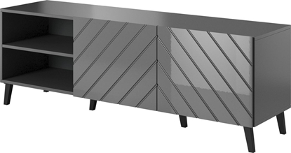 Attēls no Cama Meble Szafka RTV ABETO 150x42x52 grafit/grafit poysk