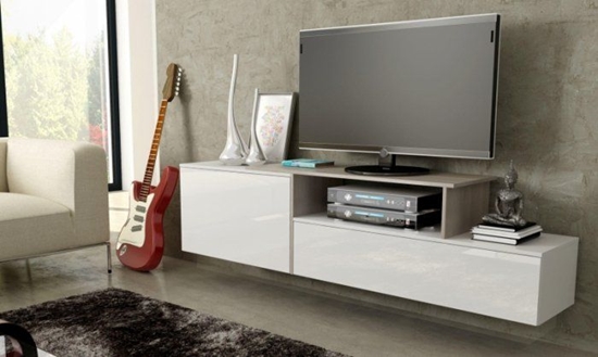 Picture of Cama Meble Szafka RTV SIGMA3 180 biay/biay poysk + sonoma