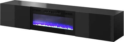 Attēls no Cama Meble Szafka RTV SLIDE 200K z kominkiem elektrycznym 200x40xH37 caa w czarnym poysku