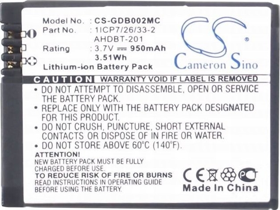 Изображение Cameron Sino Akumulator typu AHDBT-301 / AHDBT-302 / AHDBT-201 do GoPro HERO 3 / 3+ / CS-GDB002MC