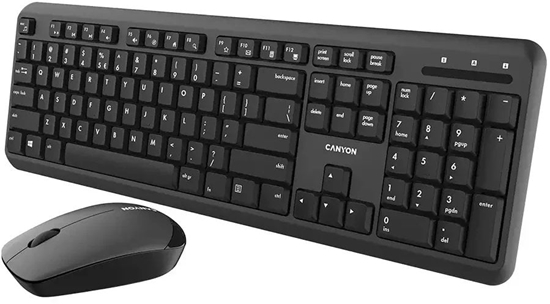 Picture of CANYON Zestaw klawiatura i mysz SET-W20 UK/US Velvet Bezprzewodowy Czarny