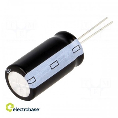 Изображение Capacitor: electrolytic; THT; 6.8uF; 450VDC; ¨10x20mm; Pitch: 5mm