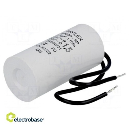 Изображение Capacitor: motors, run | 1.5uF | 450V | Ø25x51mm | -25÷70°C | ±10% | 7