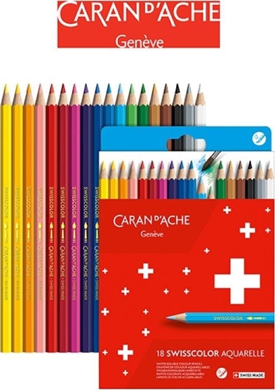Picture of Caran d`Arche Kredki akwarelowe CARAN D'ACHE Swisscolor, kartonowe pudeko, 18 szt.