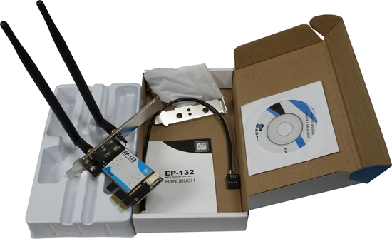 Изображение CB Antena Inter-Tech INTER-TECH EP-132 Wi-Fi 5 PCIe Adapter 600Mbps BT 4.2