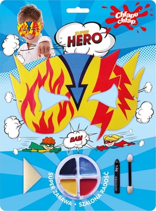 Attēls no Chlapu Chlap Zestaw do charakteryzacji SuperHero (piankowa maska + farbki)