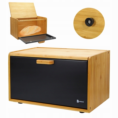 Picture of CHLEBAK BAMBUSOWY POJEMNIK NA PIECZYWO BRUNBESTE BB-4254 CZARNY
