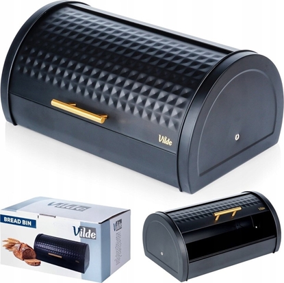 Attēls no Chlebak Vilde Chlebak Pojemnik na Pieczywo Chleb Metalowy Czarny VILDE 38 x 28,5 x 18 cm