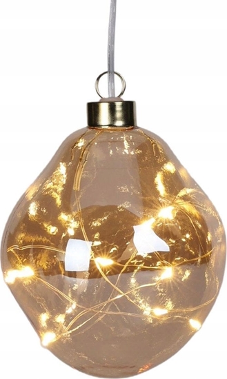 Picture of Christmas decoration BOMBKA FORMÓWKA SZKLANA KROPLA LED 10CM GOLD