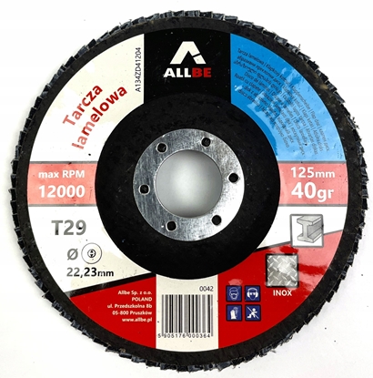 Picture of CIERNICA LISTKOWA 125 P 40 INOX METAL CYRKONOWA