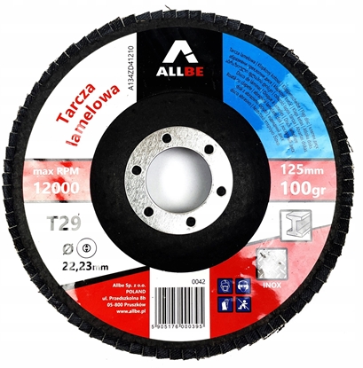 Picture of CIERNICA LISTKOWA 125 P100 INOX METAL CYRKONOWA