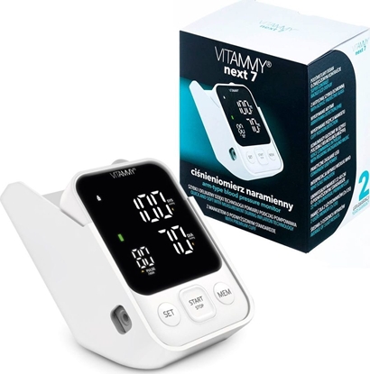 Attēls no Cinieniomierz Vitammy VITAMMY NEXT 7 Cinieniomierz naramienny z mankietem 22-40cm ze stojakiem, polskimi komunikatami i mankietem o podwyszonym standardzie- : Standard