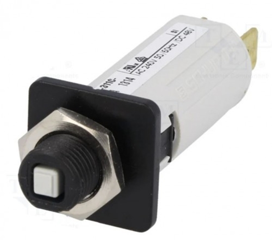 Picture of Circuit breaker; 240VAC; 48VDC; 12A; SPST; Poles: 1; screw,on panel