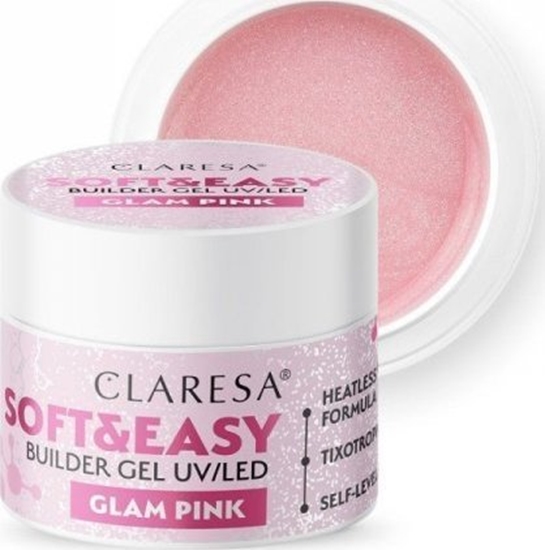 Picture of Claresa el budujcy do paznokci Soft&Easy Builder - Glam Pink 45 g