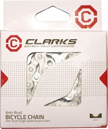 Picture of Clarks acuch rowerowy CLARKS C410AR, 1-rzdowy Single Speed, 112 ogniw, 1/2"x1/8", Spinka, Antykorozyjny, Srebrny